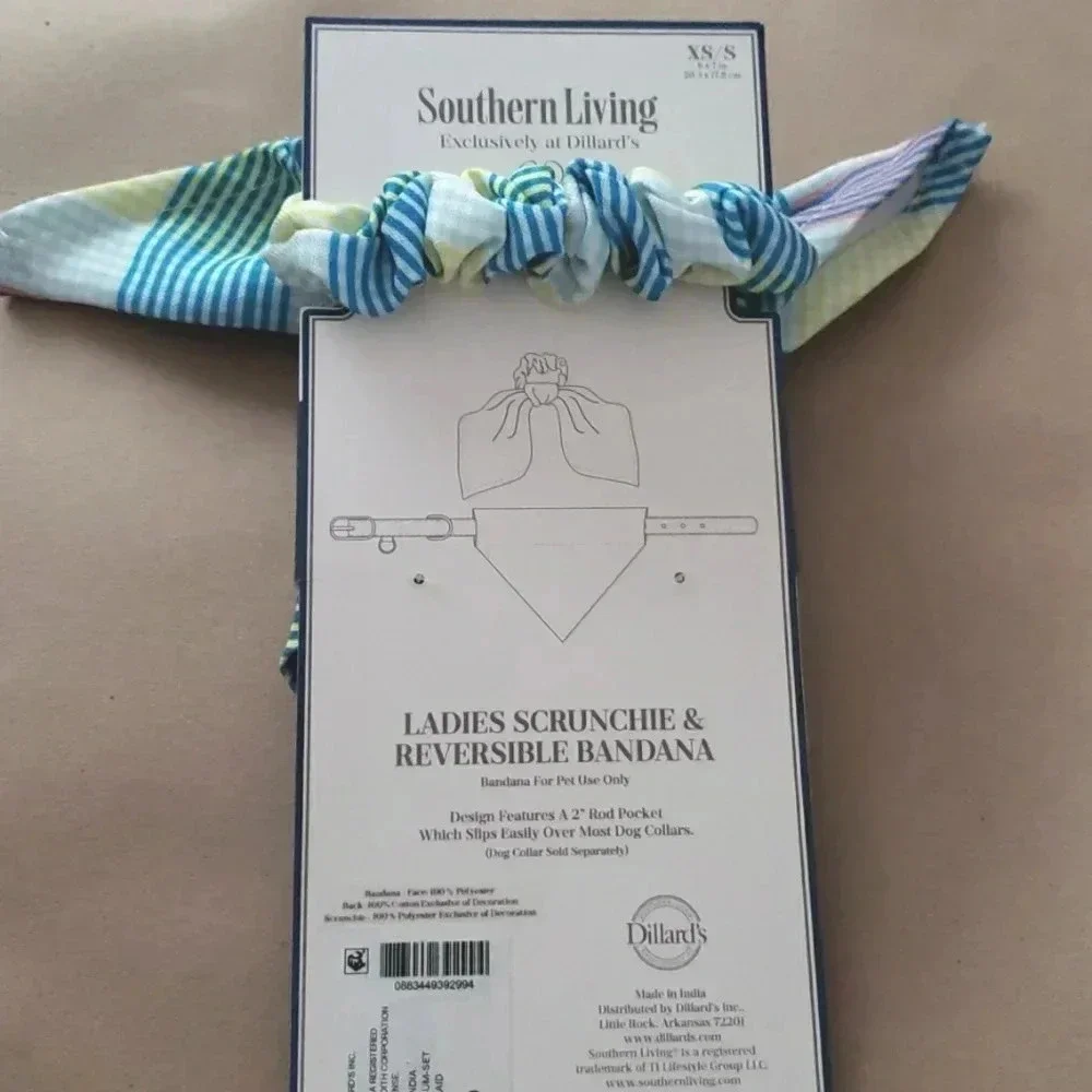 Pet Bandana With Matching Owner Scrunchie Set New